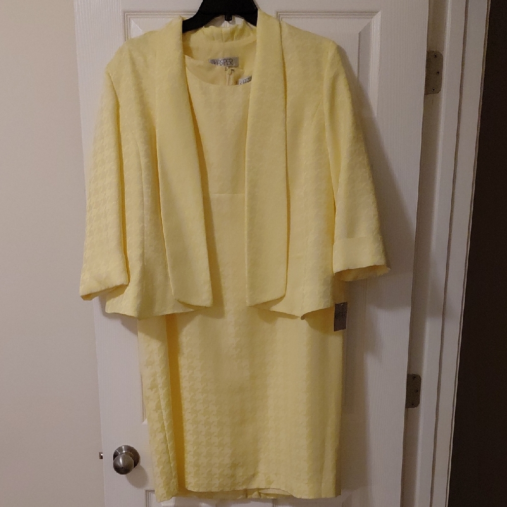 Kasper Cream Dress and Jacket Ensemble
